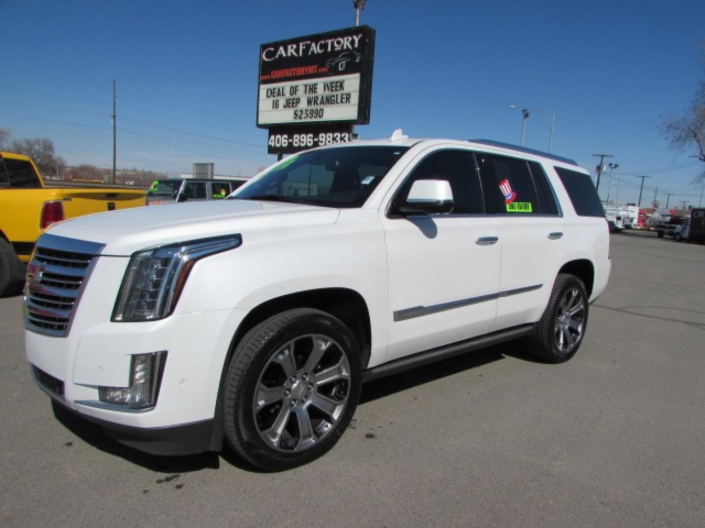 2019 White /Gray Leather Cadillac Escalade Platinum (1GYS4DKJXKR) with an 6.2L Ecotec gasoline engine, 8 speed automatic transmission, located at 4562 State Avenue, Billings, MT, 59101, (406) 896-9833, 45.769516, -108.526772 - 2019 Cadillac Escalade Platinum 4WD - Low miles - One owner! 6.2L V8 OHV 16V FFV Engine - 10 Speed Automatic Transmission - 4WD - 59,092 miles - One owner Platinum package - Dual zone climate control - power tilt and telescoping steering wheel - adaptive cruise control - Bose touchscreen audio - Photo#0